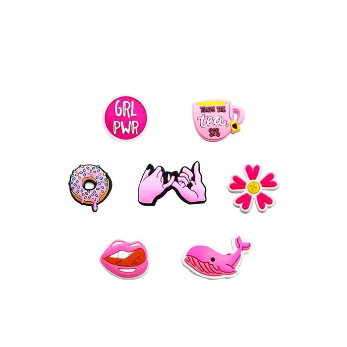 Set 30 Pini Roz Accesorii pentru Crocs Saboti Jibbitz Pentru Fetite