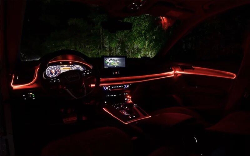 Лед лента интериор LED RGB audi mercedes bmw vw осветление перо влакно