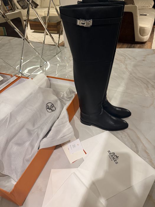Hermes high tight boots sz.39 дамски чизми Хермес