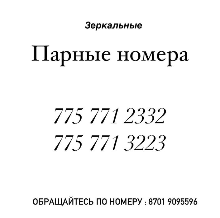 VIP Номер  (парный)