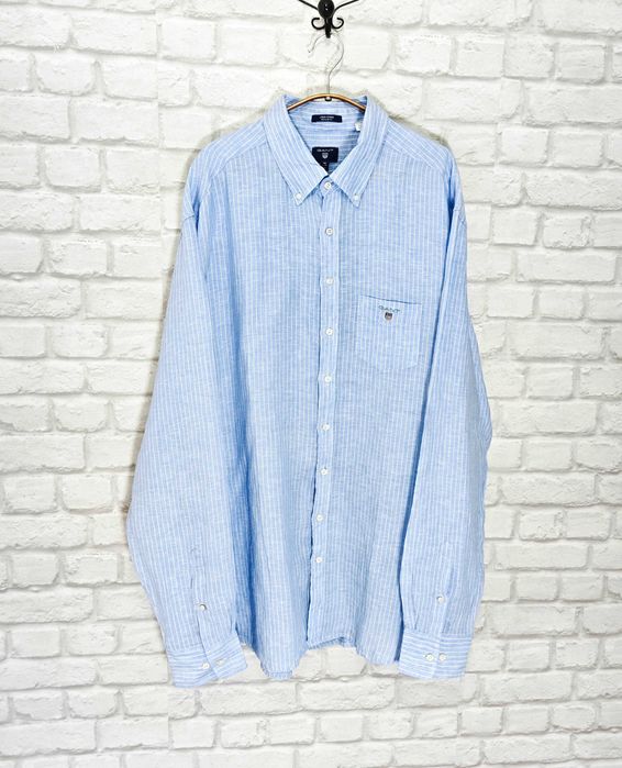 GANT 100% Ленена Оригинална мъжка синя риза размер 3XL / XXXL