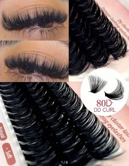 Промоция  Мигли  80 D , 9D Fluffy Lashes ,руски обем ,