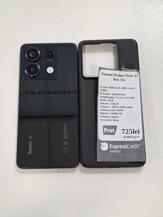 Xiaomi Redmi Note 13 Pro 5G  (Gara 2 AG27 b.48952)*Garantie 2 ani!