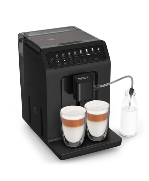 Espressor automat Krups Evidence Eco-Design EA897B10, 1450W, 15 bari, 8 retete de bauturi, rasnita metalica