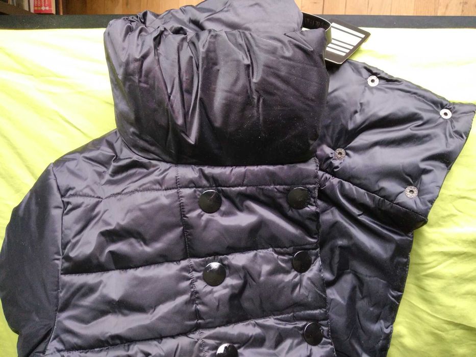 Черна пухенка - /дълго дамско манто/ - внос Италия, чисто ново