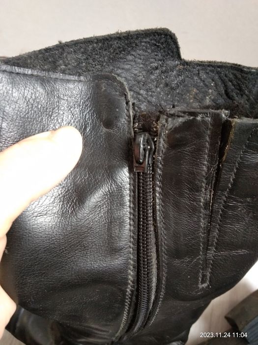 Кожаные сапоги зима 39рр