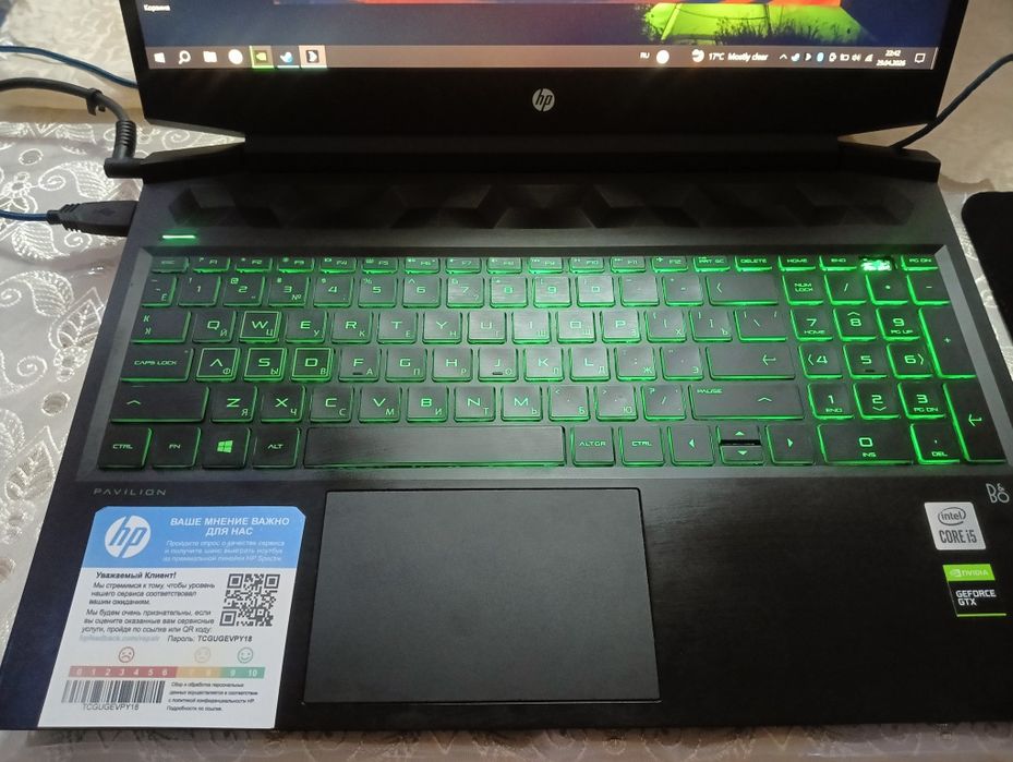 Hp pavilion 16 16/500 ssd, i5-10300H GTX 1660 Ti yaxwi xolatda