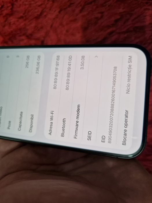 -Iphone 15Pro, ca Nou 256Gb 8Ram ireprosabil Bat:87%-691 cicluri incarcare Blue Titanium doar telefonul poze reale nici o reparatie/interventie MDM