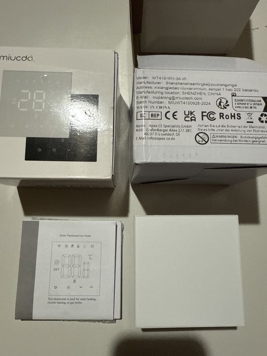 Termostat Miucda Smart Wifi WT400S-16A-W centrala boiler pardoseala