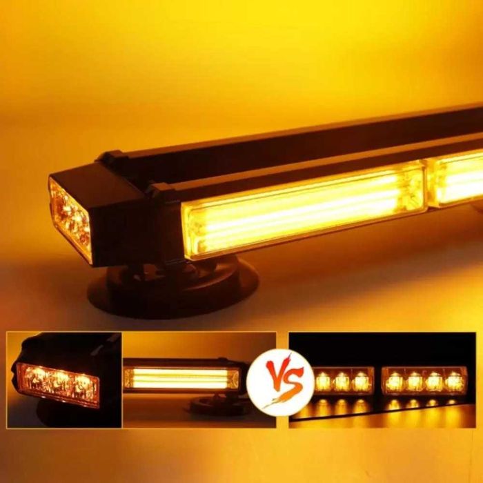 Rampa girofar auto 37 cm,12-24V,LED,cu magnet,culoare portocalie