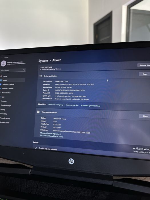 Noutbook HP CORE I5, 10 pokoleniya