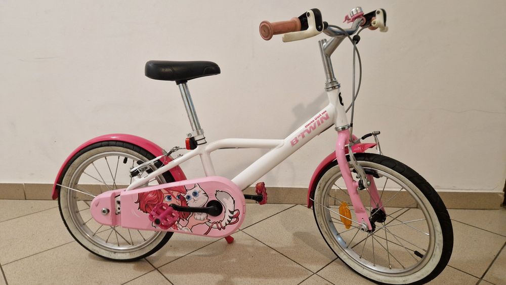 Bicicletă copii B’TWIN Docto Girl 16” – pregătită pentru noi amintiri”