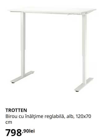 Birou cu inaltime reglabila 120x70