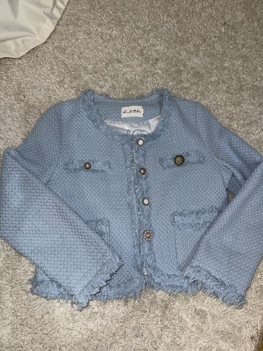 Синий пиджак твид