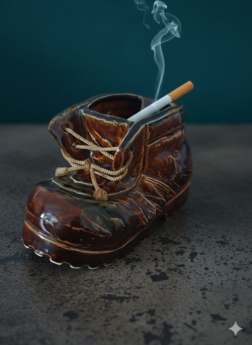 Рядък ЯПОНСКИ керамичен ботуш – Винтидж пепелник | Made in Japan