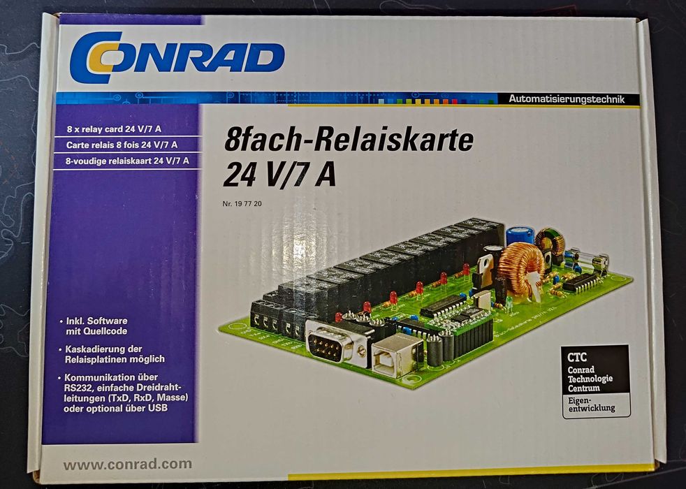 Placa 8 relee 24V/7A, Conrad Components