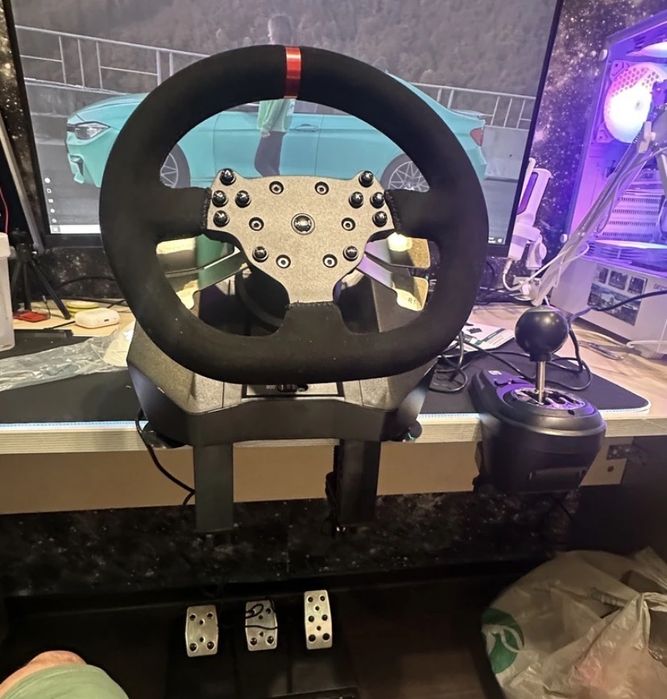 Игровой руль Artplays V-1200 Pro с педалями и КПП