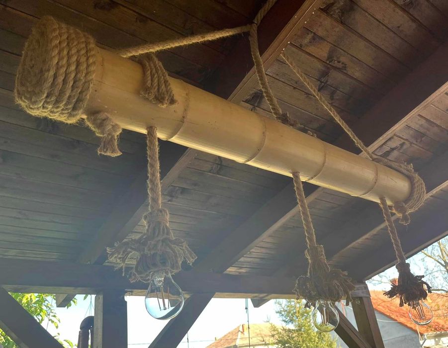 Lustra bambus, 120 cm, bambus 16 cm