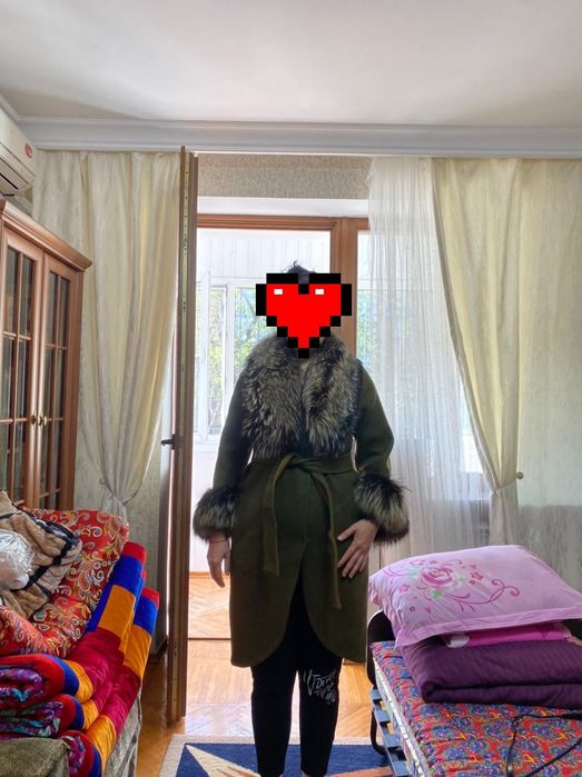 Кашемировое пальто с натуральной лисой