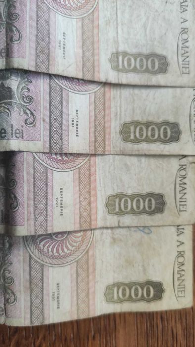 Bani vechi, Bancnote colectie, Bancnote vechi 500, 1000lei an 1991/92