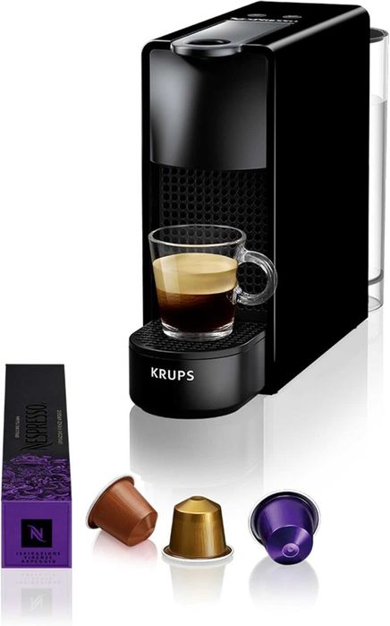 Krups Nespresso XN1108 Essenza Mini машина за кафе на капсули, 1260 вата, черна, 0.6 литра