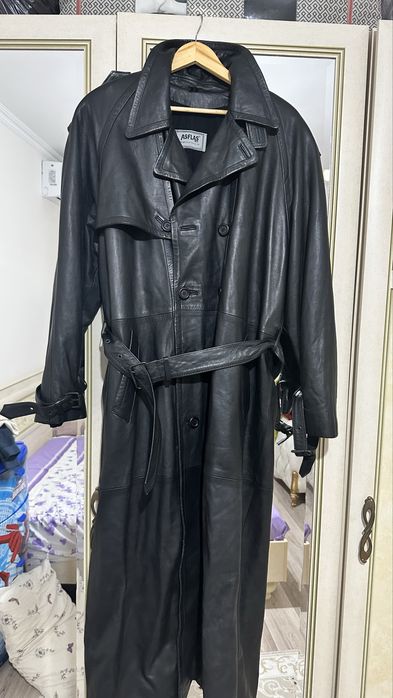 Кожанный плащ из 90/х