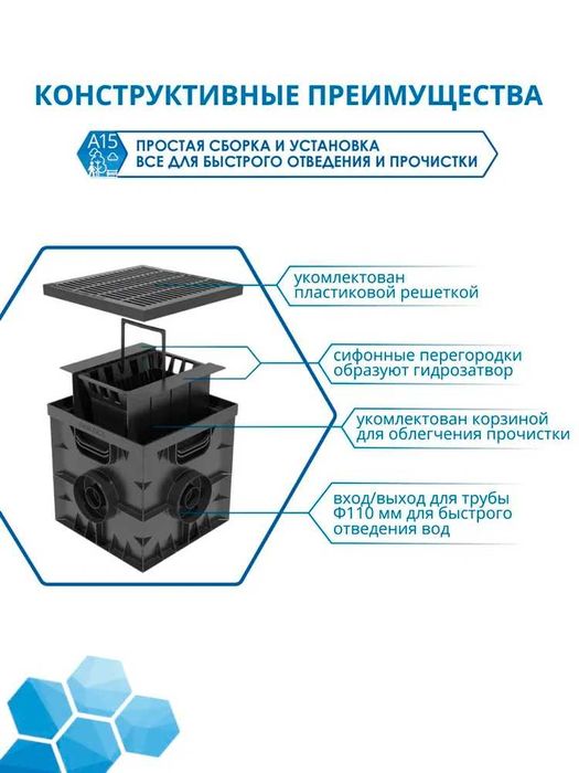 Трап дарожный. Ливнйовка 30х30х30 см. Томдан ва тарновдан чугун кришка