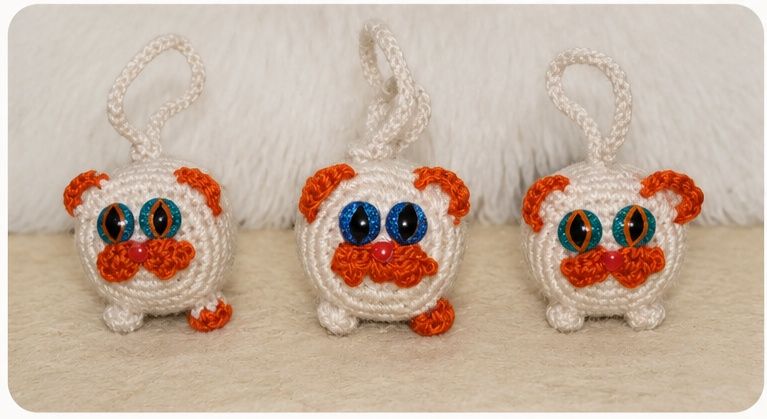 Вязанные миниатюрные игрушки-брелоки