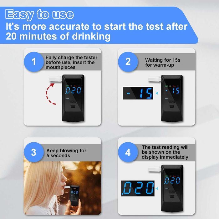 Професионален дрегер за алкохол (Breathalyzer)–Нанотехнологичен сензор