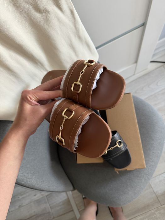 Обувки чехли Mango и сандали на ток Nine West