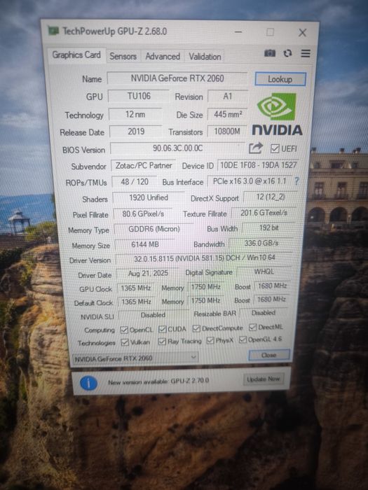 Видеокарта Zotac RTX 2060 6gb