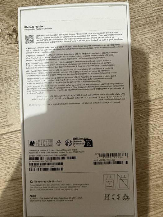 Iphone 16 pro max 256 full box