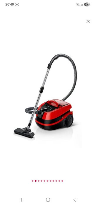 Aspirator cu spalare BOSCH AquaWash&Clean BWD421PET, 5l,negru-rosu