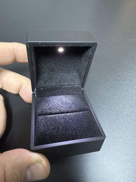 Cutie bijuterie inel led culoare negru