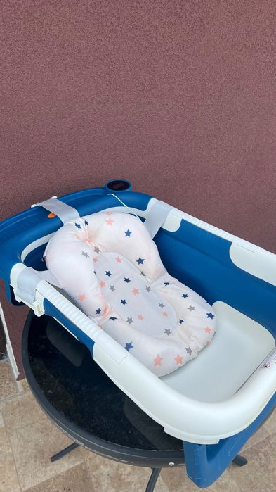 Сгъваема бебешка вана с мека плаваща възглавница BabyMood Bear