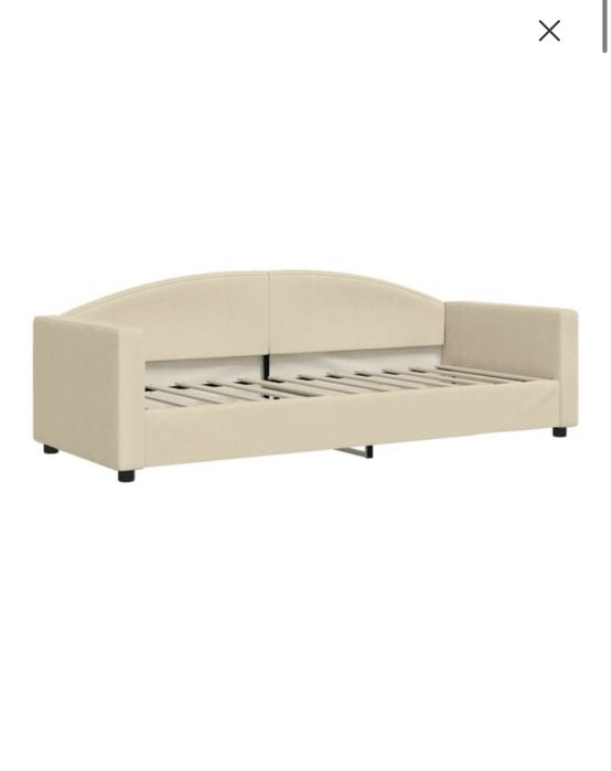 vidaXL Pat de zi cu extensie și sertare, crem, 80x200 cm, textil, pret negociabil