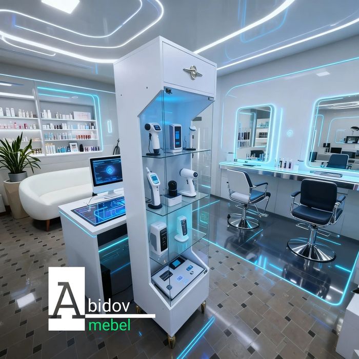 Витрина Hi-Tech для салона красоты / магазина профессиональной космети