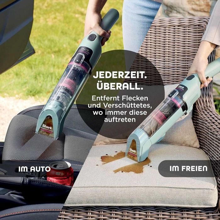 ПРОМО Нова 2г Гаранция Безжична Безкабелна Преносима Перяща Прахосмукачка за Килими Тапицерии Коли Shark HX100EU