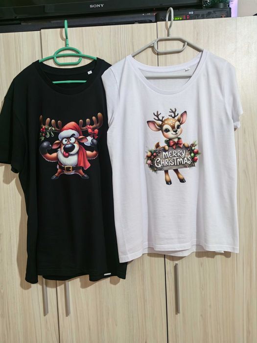Комплект забавни Коледни тениски
