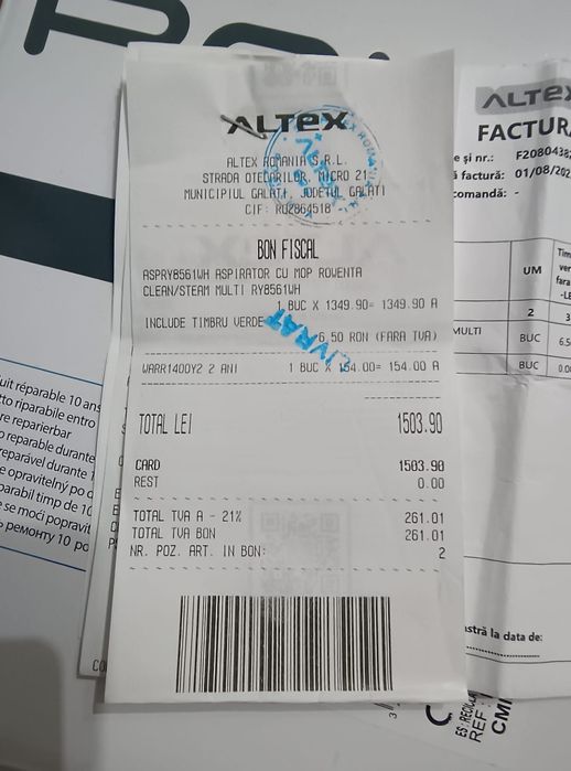 Vand aspirator cu mop Rowenta clean