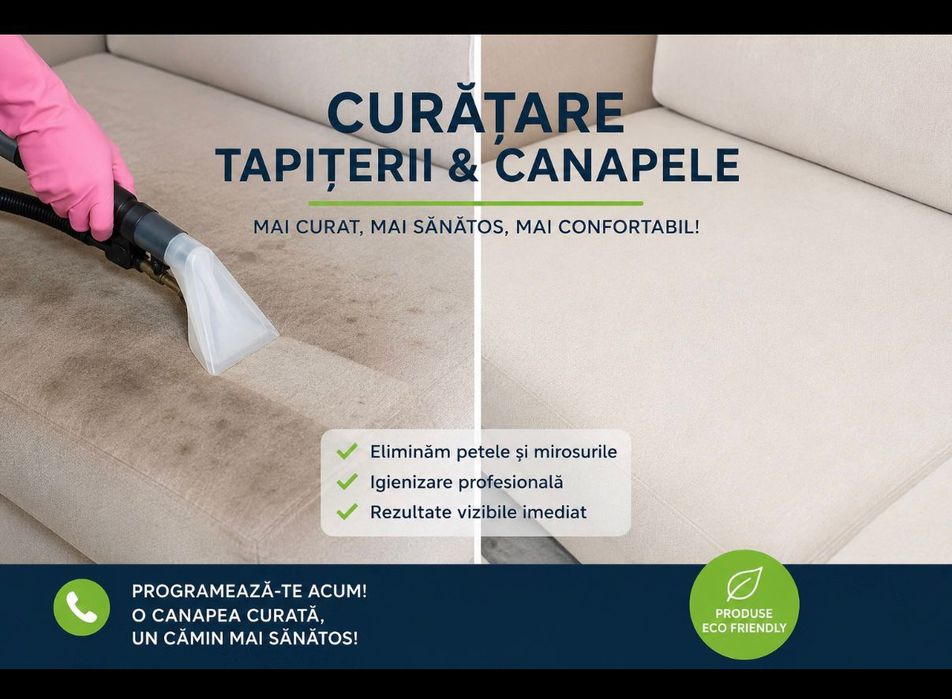 Curățare profesională canapele,saltele si mochete-scapă de pete si acarieni