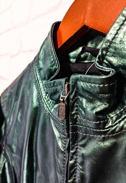 BELSTAFF Оригинално зелено кожено дамско яке размер 44 / М