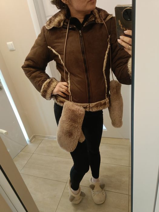 Палто с пухена част ,ново .Размер С