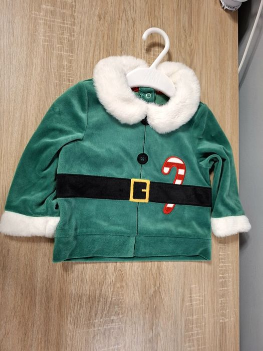 Set costum Moș Crăciun + body spiridus, ținută de Crăciun, C&A, mărime