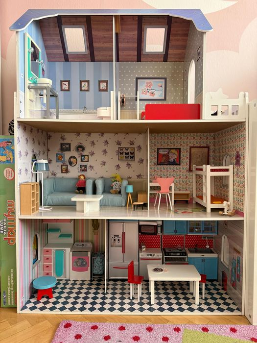 Casa din lemn pentru papusi Amanda Maison, Imaginarium 116,84 x 86,36 x 36,20 cm
