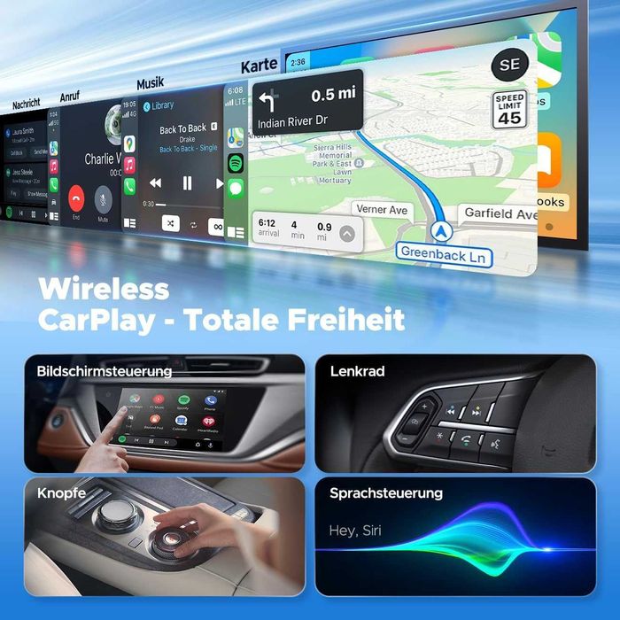 Adaptor CarPlay wireless Magic AI Box 3 în 1 video YouTube Netflix