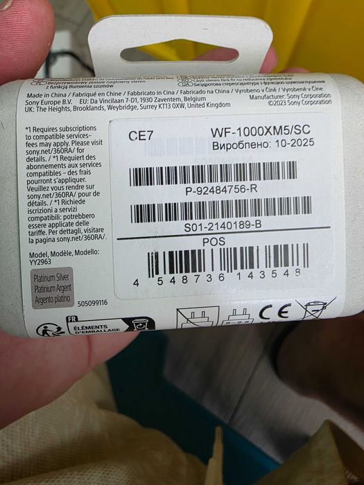 Casti audio telefon Sony WF-1000XM5
