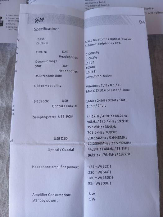 Audio dac/amp SABAJ D4