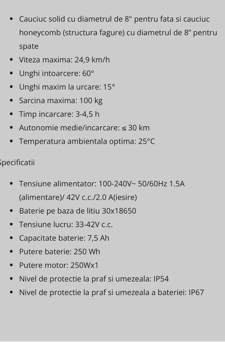 Trotinetă electrică pliabilă – puternică, rapidă, ideală oraș