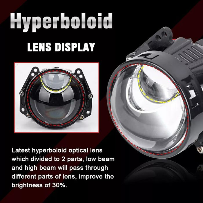 Set Două Lupe Bi-Led 2,5" 36000Lumeni/380Watti/6000K/12Volti